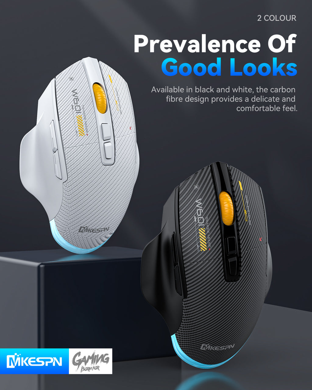 W601 Ergonomische 2,4G Tri-Mode Wireless BT wiederaufladbare Silent Mouse 12800 DPI 7-Tasten-Programmier-Gaming-Maus für PC/Desktop