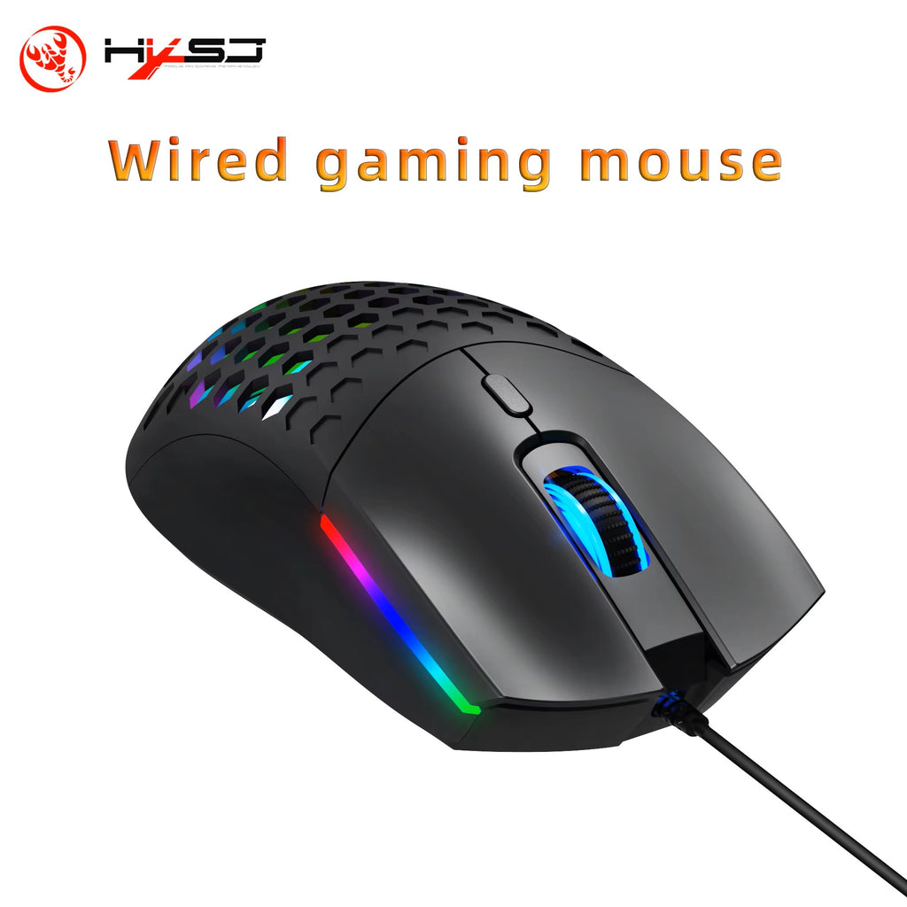 Gaming Maus S500 Optische Gaming-Maus für Rechtshänder, 6400 DPI (Schwarz) | Honeycomb Design, Leichte ergonomische Gaming-Maus